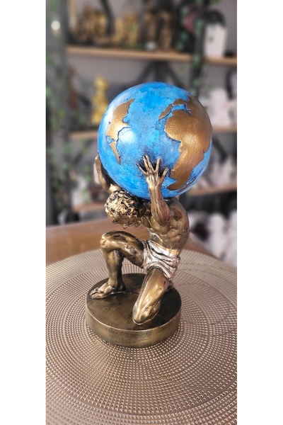 MASALFABRİKASI Atlas Biblo Heykeli Dünyayı Sırtında Taşıyan Adam