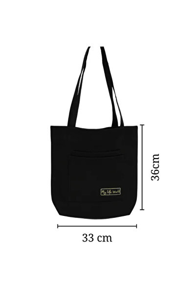 BUTİK1AVM Women's Black Waterproof Fabric Single Snap Hand, Arm and Shoulder Bag with 3 Compartments