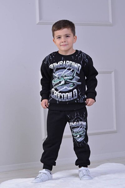 Yağmur Giyim PJK3İ Set de trening pentru băieți, 100% bumbac, cu model de avi...
