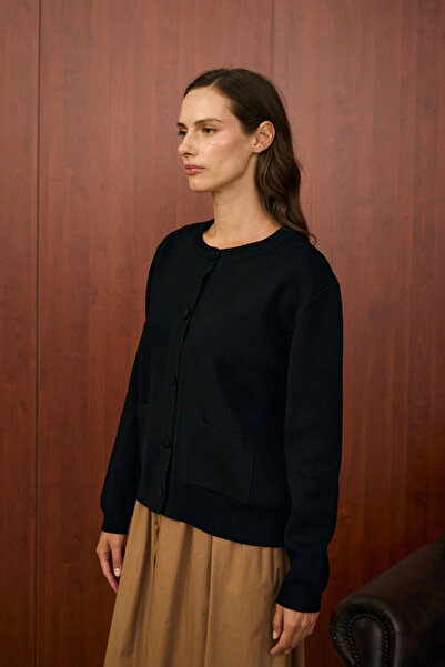 Merwish Mini cardigan bomber-negru