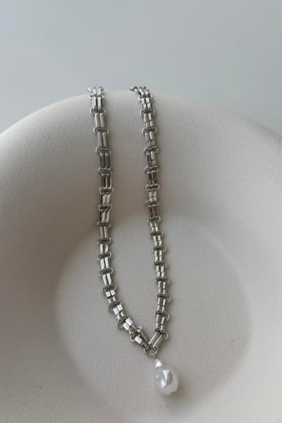 ndjewelry سلسلة قطرات اللؤلؤ – قلادة سلسلة قطرات اللؤلؤ