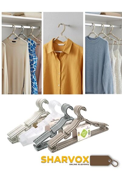 Genel Markalar 6’lı Plastik Elbise ve Kıyafet Askılığı –Çok Amaçlı Kıyafet As...