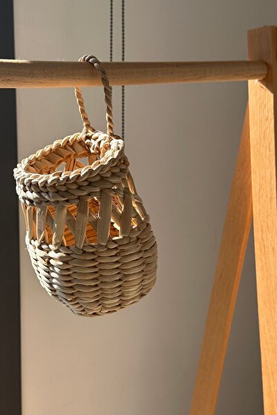 HAKİCİ Dekoratif Çok Amaçlı Doğal El Yapımı Hasır Kulplu Sepet