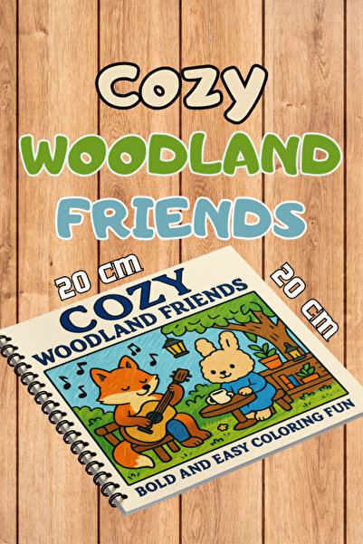 Pink Swan Craft Cozy Woodland Friends Bold And Easy – 20x20 cm Büyük Boyama K...