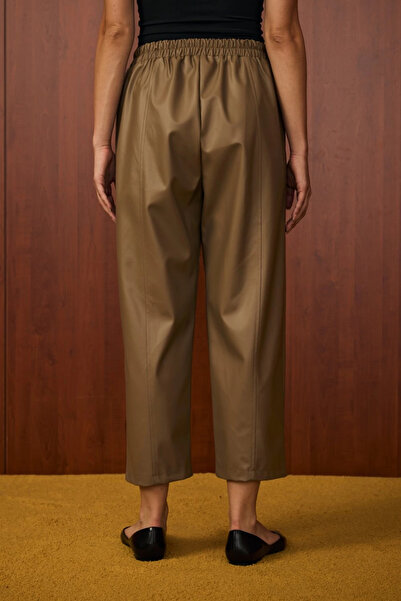 Merwish Leather Trousers-Tan