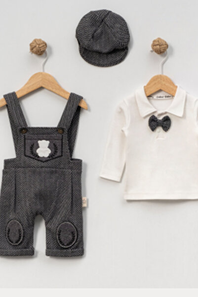 Minytrendy Baby Boy Newborn Romper Concept Shooting Boss Baby with Hat Gift Baby Suit Salopet