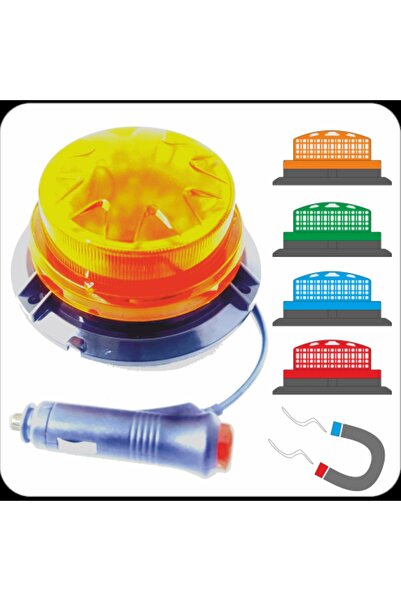 AHMET OTOMOTİV MIKTATISLI İKAZ TEPE LAMBASI ÇAKMAK UÇLU FLAŞLI DÜĞMELİ 12V-24V