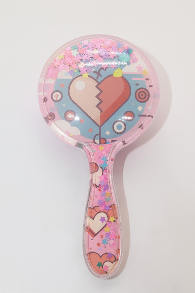 MakeWell Pieptene pentru copii în formă rotundă cu design de inimă de ursuleț