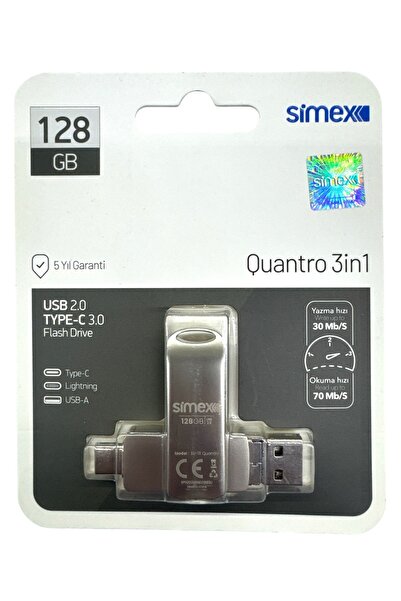 TEKNOPARKTA Type C Flash Memory Redmi Vivo Samsung Compatible 128 Gb Otg USB Typec Flash Memory Disk