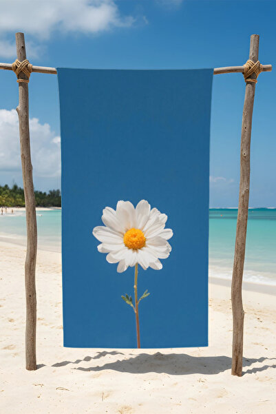 BETHA Daisy Patterned Cotton Beach Towel – Patterned Design – 75X150 cm