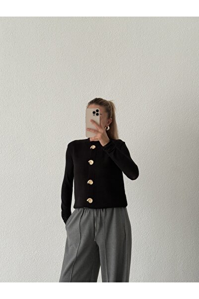 pelish Gold Deniz Kabuğu Aksesuarlı Triko Süveter