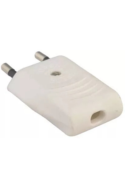 Well Euro male plug, right output, 6A 250V, white