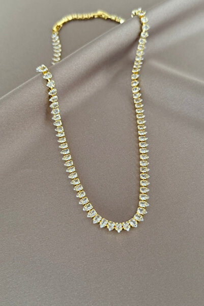 laria jewelry Kedi Gözü Detaylı Su Yolu Kolye