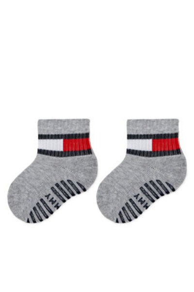 Tommy Hilfiger Σετ 2 ζευγών ψηλών παιδικών κάλτσων για αγόρια 701226500 Γκρι