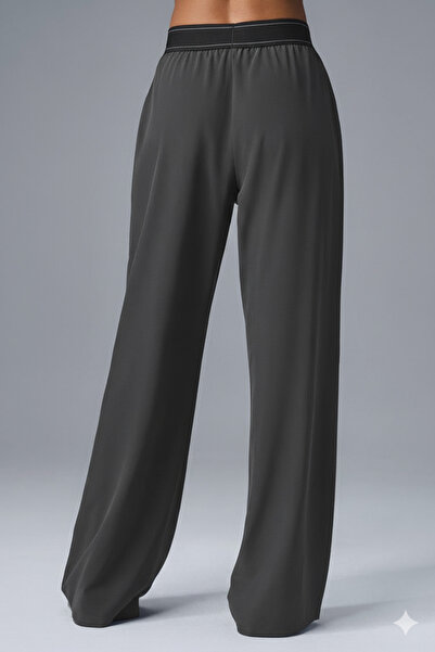 strivex Suit up Trouser Parachute Woven Pleated Palazzo Anthracite Trousers