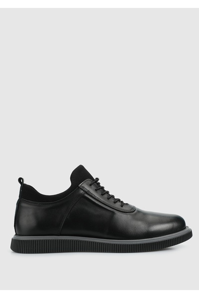 Provoq Black Leather Men's Shoes