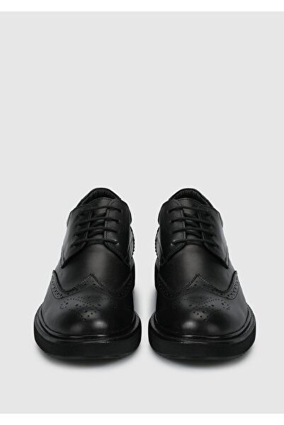 Provoq Black Leather Men's Shoes