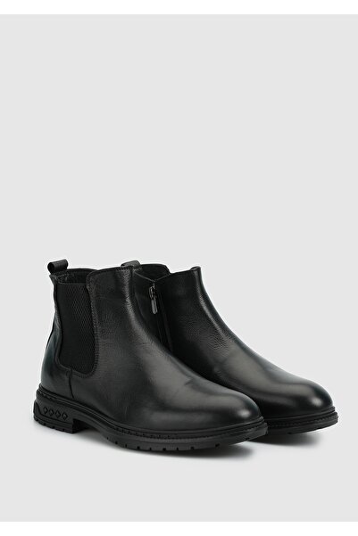 Eclipse Black Leather Men's Boots