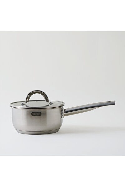 Alberto stainless steel saucepan with lid 8.5*16cm 1.7L, silver