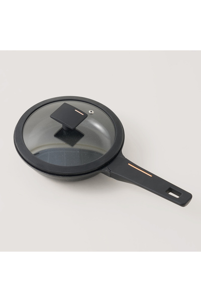 Alberto aluminum frying pan with lid 1.5l, black
