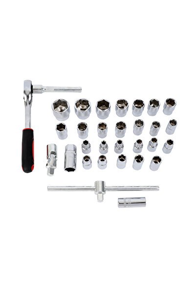 Lawazim Ratchet Wrench Set - 32 Piece Socket Set with Reversible Ratchet and Carrying Case