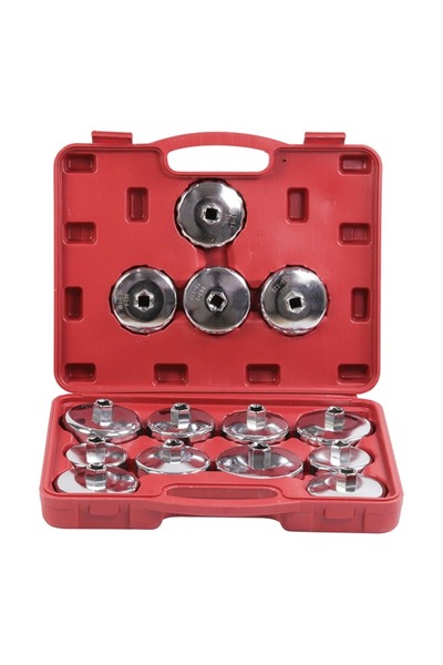 Lawazim مجموعة مفاتيح فلتر الزيت من 14 قطعة - مقابس على شكل غطاء من الحديد وا...