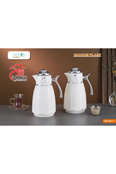royal_camel طقم ترامس شاي وقهوة 1+1 لتر فضي