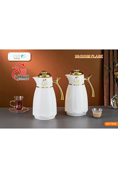 PETROS طقم ترامس شاي وقهوة ذهبي 1+1لتر من بيتروس