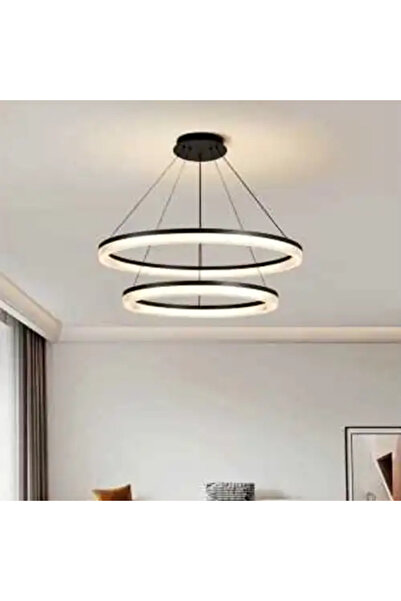 LED CONCEPT Smart LED chandelier with remote control and three types of light, round, 120W, dimmable, 60x60x100cm