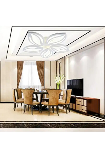 LED CONCEPT Smart LED chandelier with remote control and three types of light, round, 80W, dimmable, 55x55x10cm