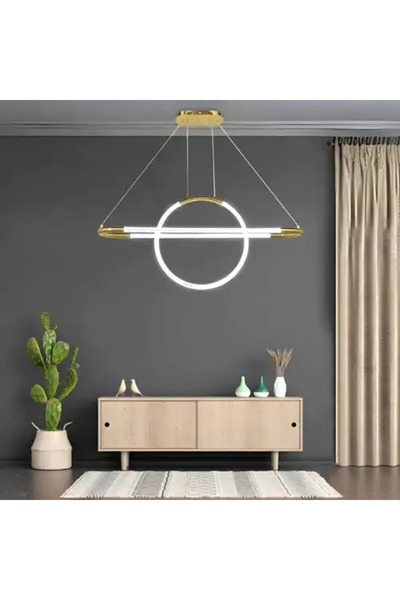 LED CONCEPT Smart LED chandelier with remote control and three types of light, linear, 50W, dimmable, 80x15x120cm