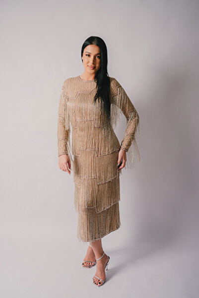 ASOS Gold Fringe Dress