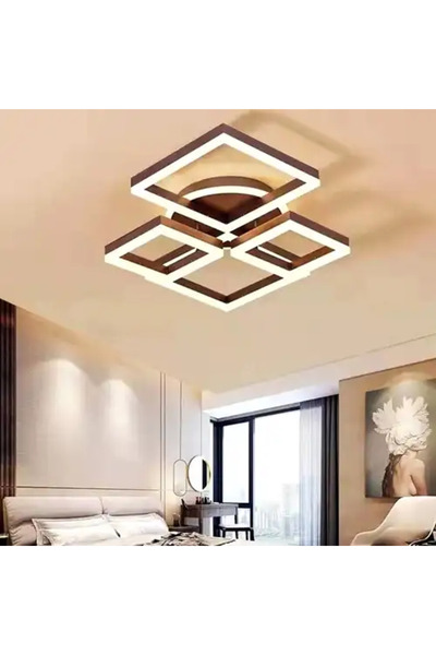 LED CONCEPT Lustra LED smart cu telecomanda si trei tipuri de lumina, patrata...