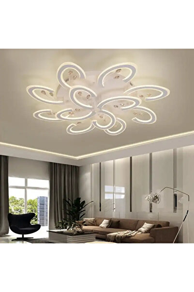 LED CONCEPT Smart LED chandelier with remote control and three types of light, round, 280W, dimmable, 80x80x15cm