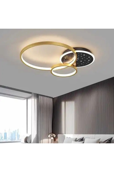 LED CONCEPT Smart LED chandelier with remote control and three types of light, round, 108W, dimmable, 45x45x9cm