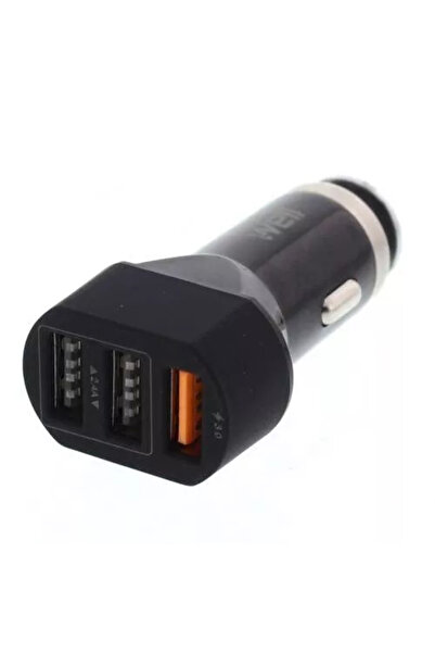 OEM Alimentator USB bricheta auto Quick Charge 3 iesiri 28W negru Well