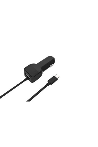 OEM Alimentator USB bricheta auto cu cablu USB C 2 iesiri 2.4A negru Well