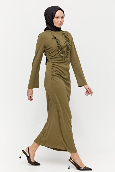 Setrms Çıkarılabilir Kolyeli Drapeli Elbise