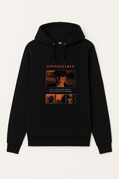 MODA Φούτερ με κουκούλα Oppenheimer με τύπωμα για ενήλικες, μαύρο με κουκούλα