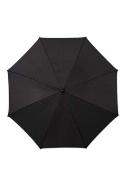 OEM Automatic Open/Close Foldable Black Umbrella with Gold Button Handle & Strap, 31 cm