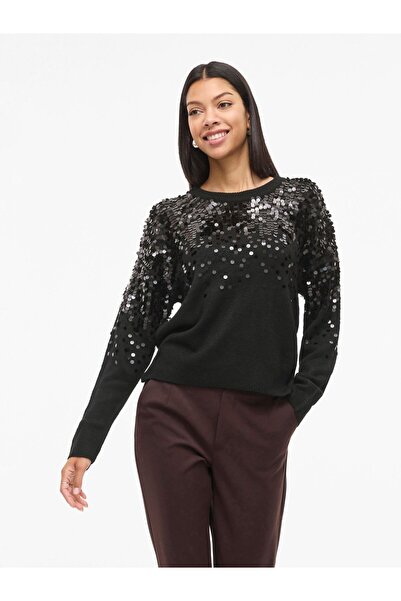 VILA Strickpullover VISIQUIN Pailletten