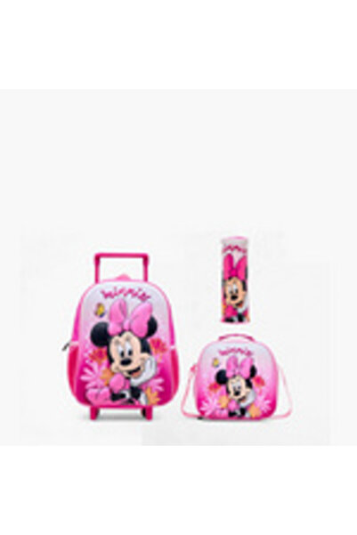 Disney 3-Piece Minnie Mouse Print Trolley Bag Set - 12 Inches