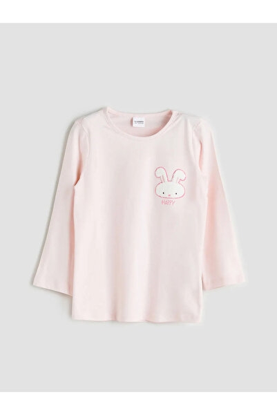 LC Waikiki Pembe Bisiklet Yaka Baskılı Kız Çocuk Pijama Takımı -For Myself-