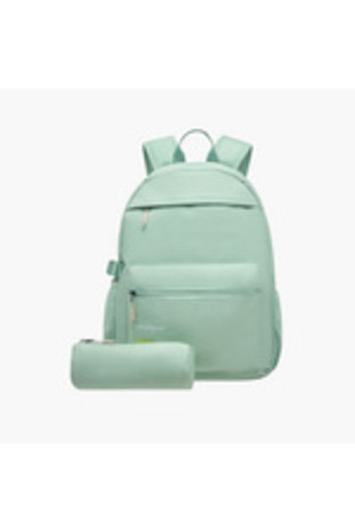 zmzm Textured 17-Inch Backpack with Adjustable Straps and Detachable Pencil C...