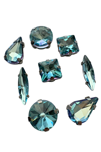 kalben accessories حجر زينة ذو ظهر مسطح ومخالب 8 قطع