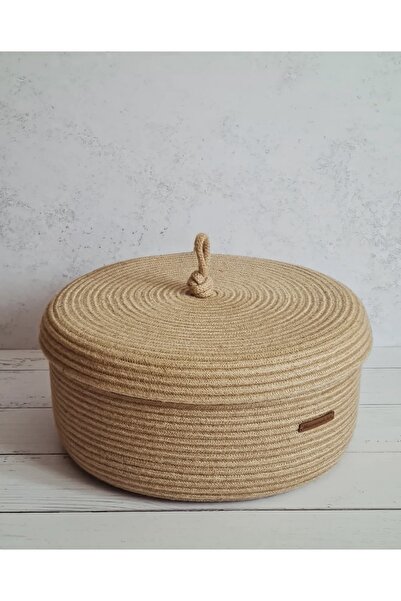 QUALITYHOME سلة متعددة الأغراض مع غطاء، سلة ديكور، سلة قطنية، سلة تنظيم