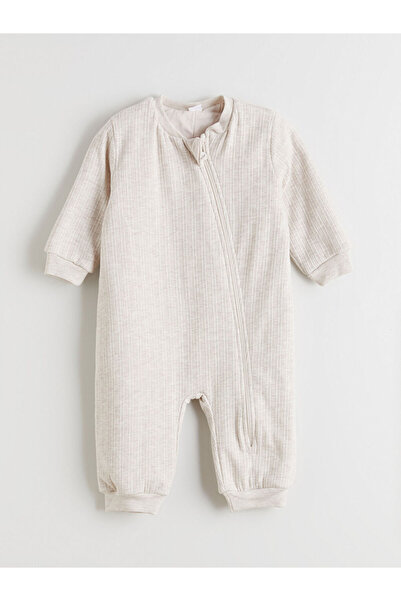 LC Waikiki Beige 1.6 Tog Baby Boy Jumpsuit (0-12 Months with Booties, 12 Months+ Without Booties)