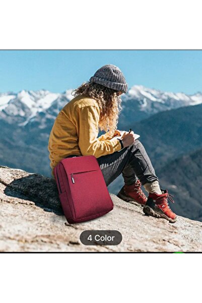 Zen Store حقيبة ظهر حمراء للكمبيوتر المحمول مقاس 15 و16 بوصة، حقيبة كمبيوتر محمول رفيعة ومتينة مع منفذ شحن USB