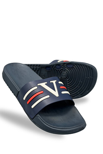 Moda Anna Lightweight Poly Men's Slippers V Model Pool Slippers 14198 Navy Blue Red