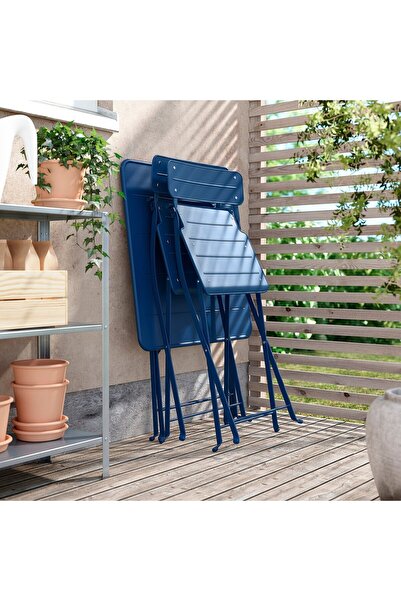 IKEA SUNDSÖ Folding Chair, Dark Blue Outdoor